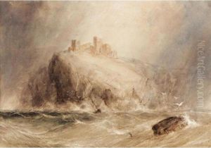 A Stormy Seascape With A Castle Beyond A Stormy Seascape With A Castle Beyond