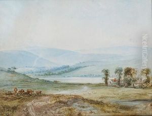 Landscape With Cattle by Anthony Vandyke Copley Fielding