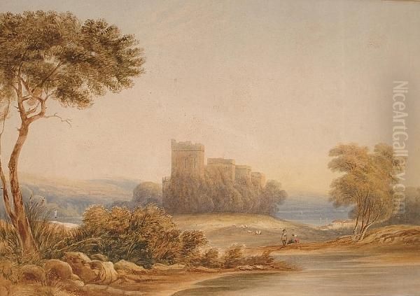 A Castle By A River, Probably Chepstow - view 1