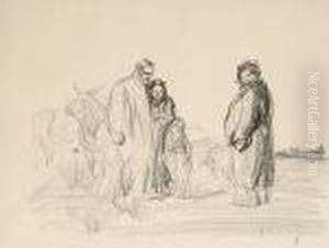 Mercanti Et Paysanne by Jean-Louis Forain