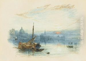 The Thames With St Pauls, London by Myles Birket Foster