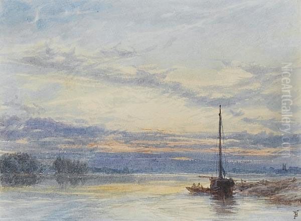 On The Thames At Dusk - view 1