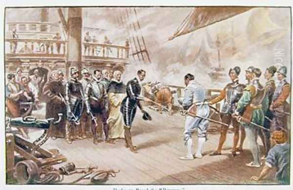 Sir Francis Drake 1540-96 on board the Revenge - view 1