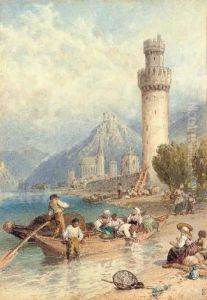 Oberweisel On The Rhine by Myles Birket Foster