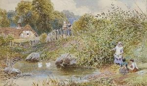 The Village Pond by Myles Birket Foster