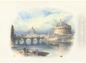 The Tower Of St Angelo With St Peter's Beyond by Myles Birket Foster