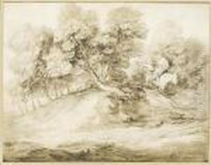 Travellers On A Track In A Landscape by Thomas Gainsborough