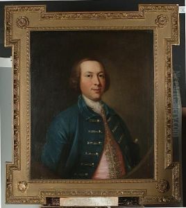 Portrait Half Length Of A 
Gentleman Wearing A Blue Coat And A Pink Waistcoat, Holding A Tricorn 
Hat Under His Arm. by Thomas Gainsborough