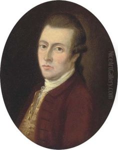 Portrait Of A Gentleman, Bust-length, In A Brown Coat Andwaistcoat