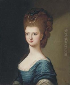 Portrait Of A Lady, Bust-length, In A Blue Dress by Thomas Gainsborough