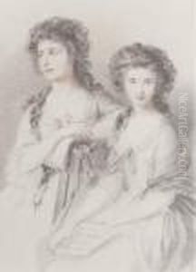 Double Portrait Of Elizabeth Ann
Linley And Her Sister, Mary, Three-quarter-length, In White Dresses by Thomas Gainsborough