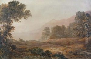 Cattle At Twilight by John Glover