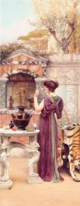At The Garden Shrine, Pompeii by John William Godward