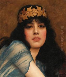 Head Of A Girl (the Priestess) by John William Godward