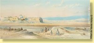 Caravane Se Dirigeant Vers Le Desert (orientaliste) by Frederick Goodall