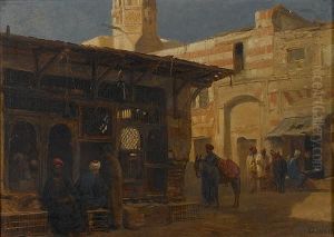 Street In Cairo by Frederick Goodall