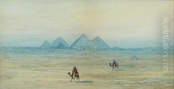 Ruins In The Desert With A 
Bedouin On A Camelwatercolour 30 X 48cm Attributed To Frederick Goodall - view 1