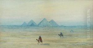 Ruins In The Desert With A
Bedouin On A Camelwatercolour 30 X 48cm Attributed To Frederick Goodall by Frederick Goodall