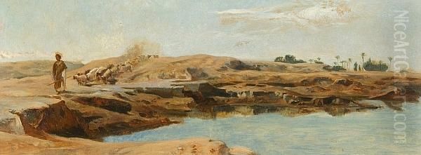 Goatherd On The Banks Of The Nile - view 1