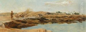 Goatherd On The Banks Of The Nile by Frederick Goodall