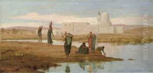 Watercarriers On The Banks Of The Nile by Frederick Goodall