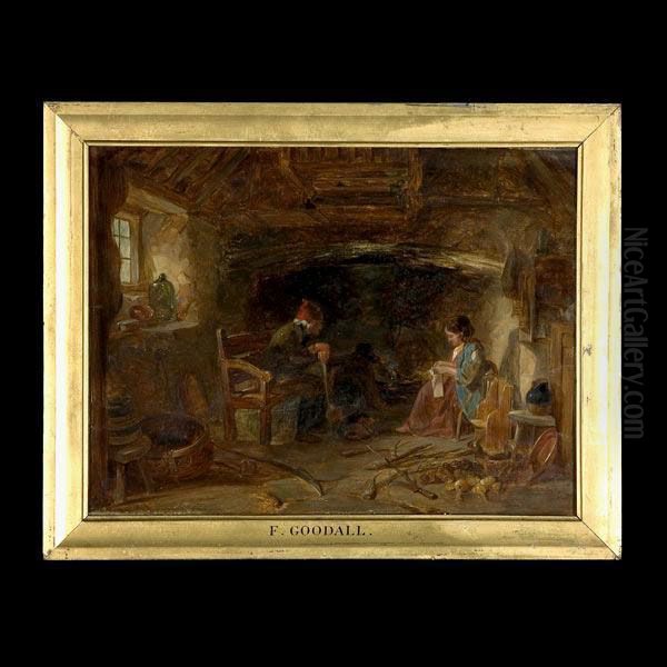 Cottage Interior With Figures. - view 1