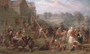 Raising The Maypole by Frederick Goodall