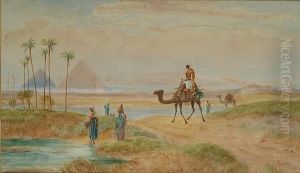 Pyramids At Giza by Frederick Goodall