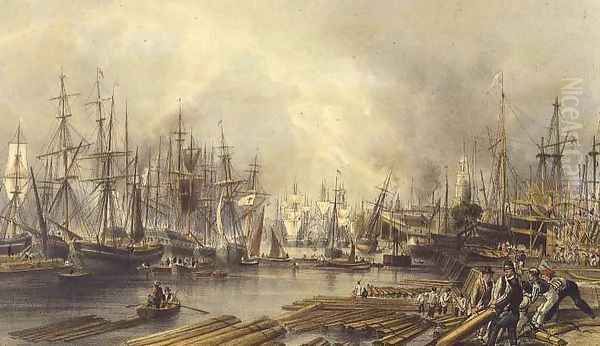 Shipbuilding at Limehouse, 1840 - view 1