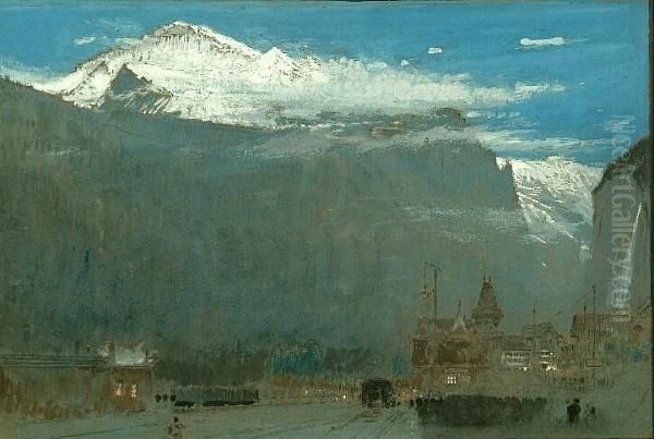 A View Of The Alps From A Valley Town - view 1