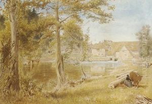 The Thames At Streatley Mill by Albert Goodwin