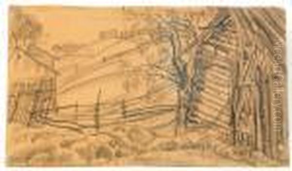 Landscape With Wooden House - view 1