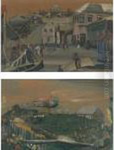 Village Scenes: A Pair by Boris Dmitrievich Grigoriev