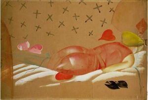 La Dormeuse Aux Cartes, Circa 1920 by Boris Dmitrievich Grigoriev