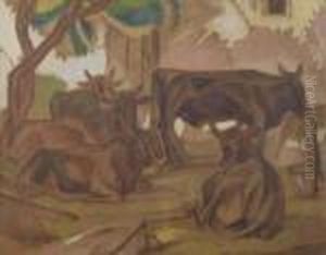 Cows In Shed.