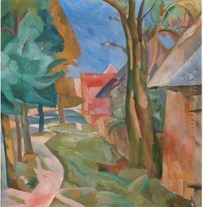 Rue De Village, Circa 1911 by Boris Dmitrievich Grigoriev
