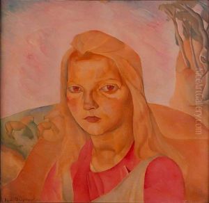 Portrait De Jeune Fille by Boris Dmitrievich Grigoriev