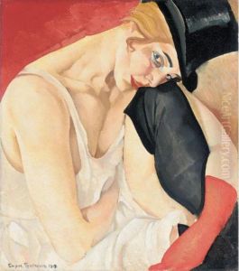 Woman In Top Hat by Boris Dmitrievich Grigoriev