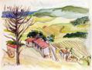 French Countryside by Boris Dmitrievich Grigoriev