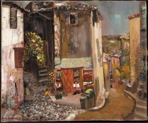 A Provincial French Street by Boris Dmitrievich Grigoriev