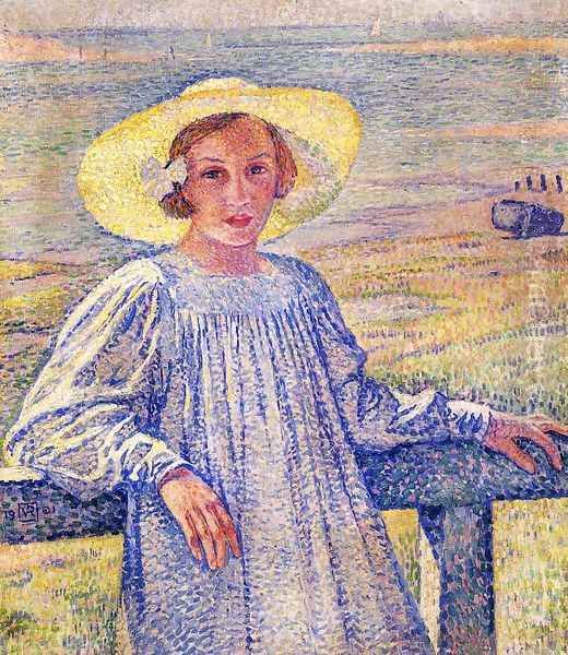 Elisaeth van Rysselberghe in a Straw Hat - view 1