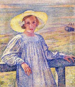 Elisaeth van Rysselberghe in a Straw Hat by Theo van Rysselberghe