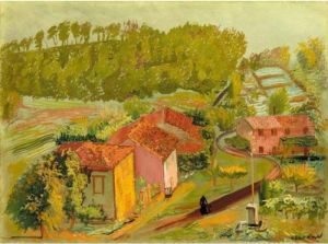 French Village by Boris Dmitrievich Grigoriev