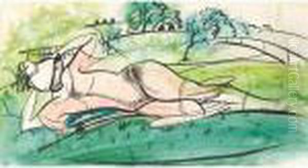 Girl On The Grass - view 1