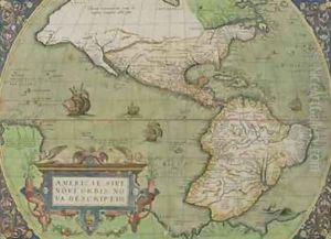 Map of North and South America, from the Theatrum Orbis Terrarum, published Antwerp, c.1570 by Abraham Ortelius