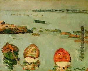 Boats Lower Largo Fife by George Leslie Hunter