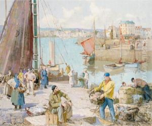 Bringing In Fish, Dieppe by William Lee Hankey