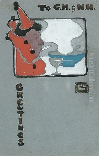 Clown Smoking; Man In A Red Scarf - view 1
