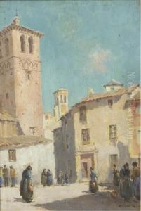 A Continental Village Square by William Lee Hankey