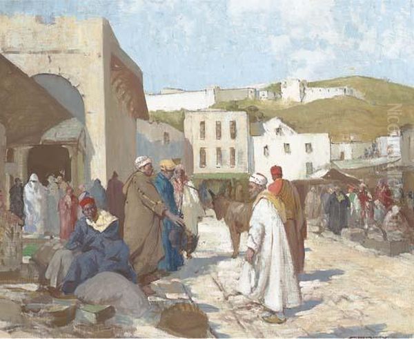 Figures In A North African Market - view 1